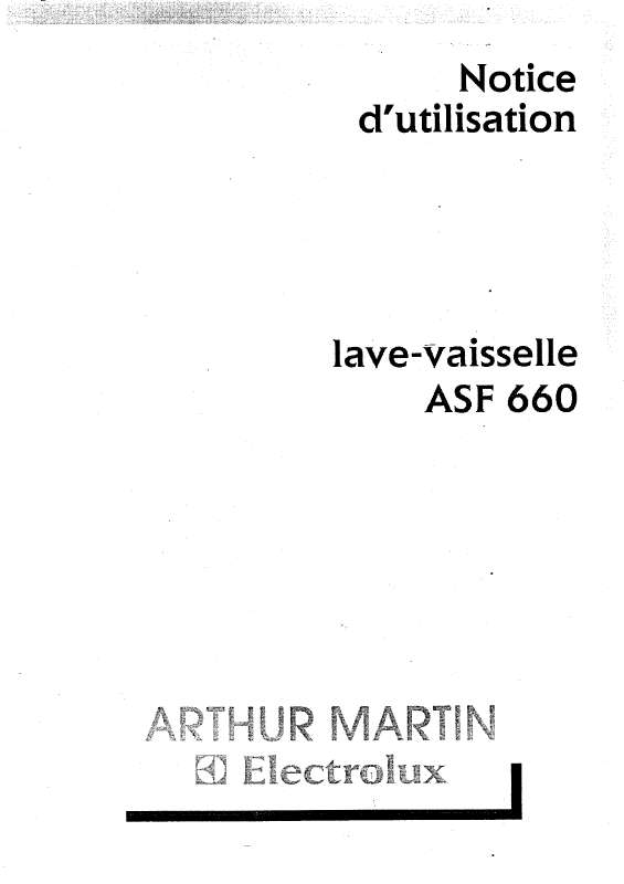 Guide utilisation ARTHUR MARTIN ASF660B1 de la marque ARTHUR MARTIN