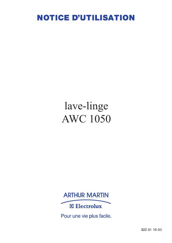 Guide utilisation ARTHUR MARTIN AWC1050 de la marque ARTHUR MARTIN