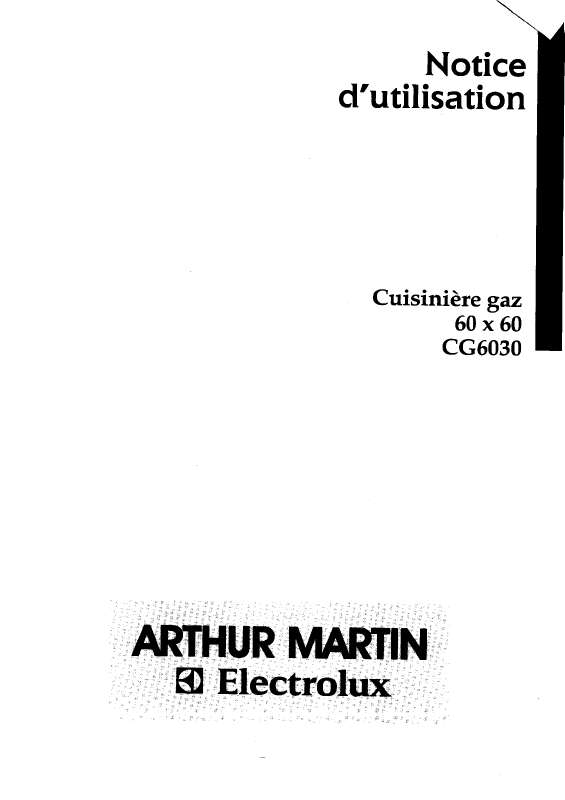 Guide utilisation ARTHUR MARTIN CG6030B1  de la marque ARTHUR MARTIN