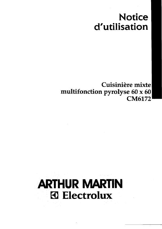 Guide utilisation ARTHUR MARTIN CM6172B1  de la marque ARTHUR MARTIN