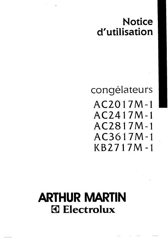 Guide utilisation ARTHUR MARTIN KB2717M-1 de la marque ARTHUR MARTIN