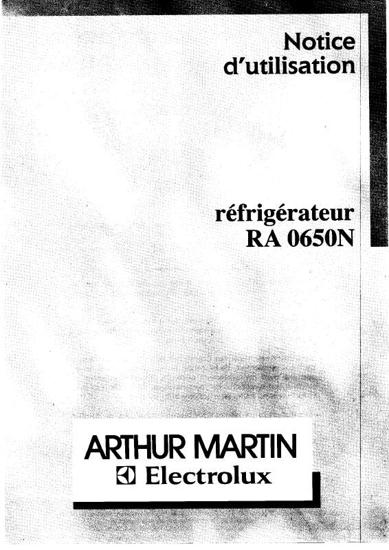 Guide utilisation ARTHUR MARTIN RA0650N de la marque ARTHUR MARTIN