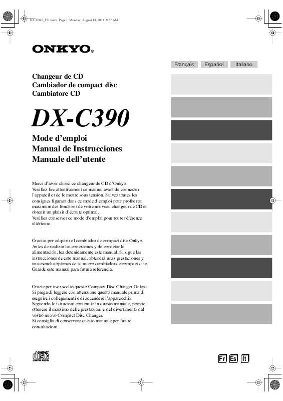 Guide utilisation ONKYO DX-C390  de la marque ONKYO