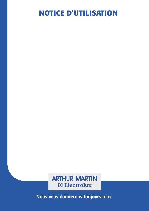 Guide utilisation ARTHUR MARTIN AFC990ALU de la marque ARTHUR MARTIN