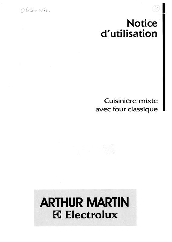 Guide utilisation ARTHUR MARTIN CM6368-1  de la marque ARTHUR MARTIN