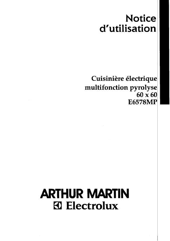Guide utilisation  ARTHUR MARTIN E6578MPW1ELEC.M.PY  de la marque ARTHUR MARTIN