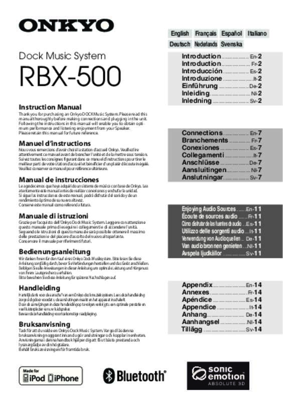Guide utilisation  ONKYO RBX-500  de la marque ONKYO