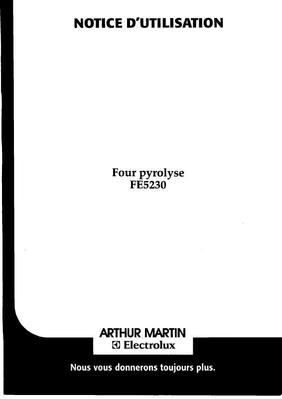 Guide utilisation ARTHUR MARTIN FE5230NG1FAECENT.C de la marque ARTHUR MARTIN