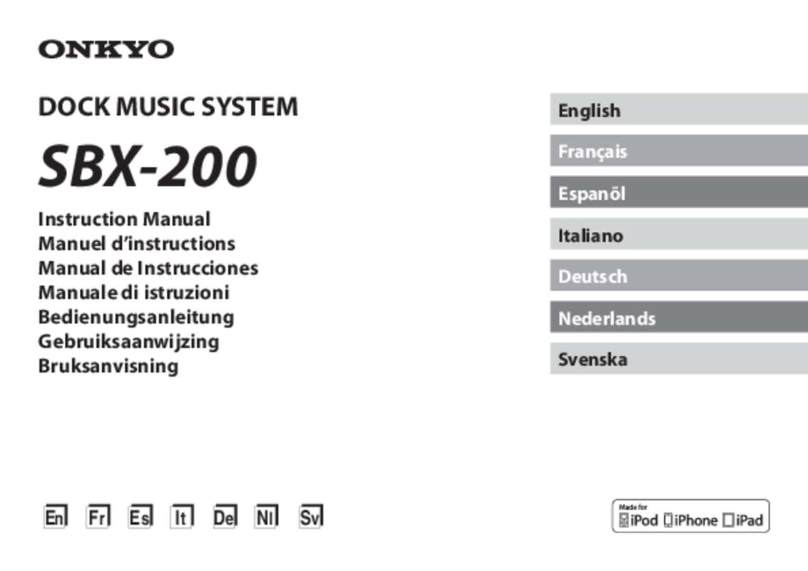 Guide utilisation  ONKYO SBX-200_U7  de la marque ONKYO