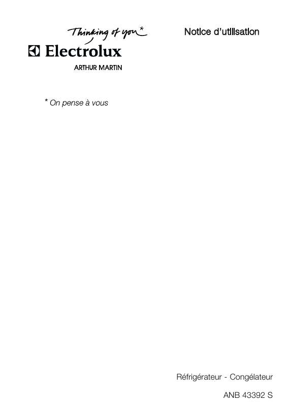 Guide utilisation  ARTHUR MARTIN ANB43392S  de la marque ARTHUR MARTIN