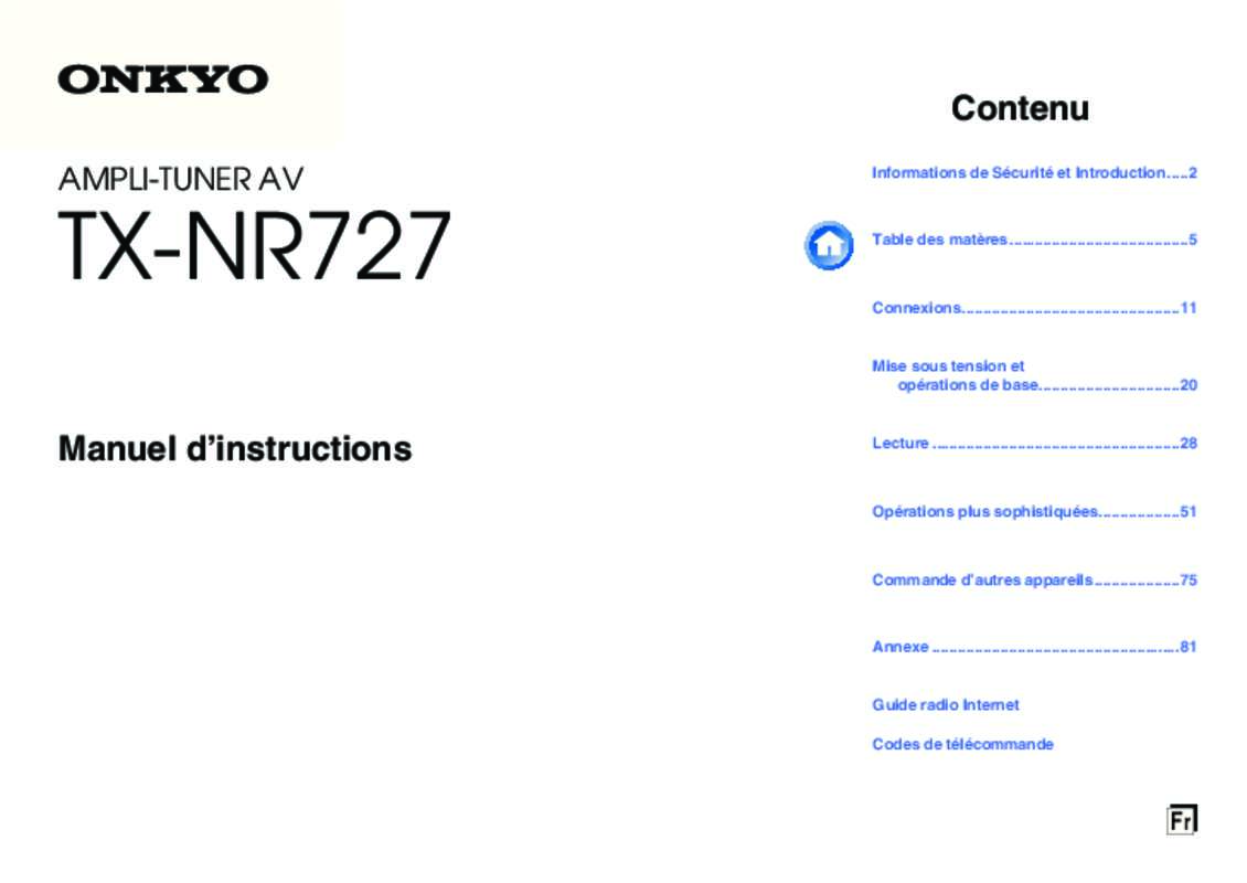 Guide utilisation ONKYO TX-NR727B  de la marque ONKYO