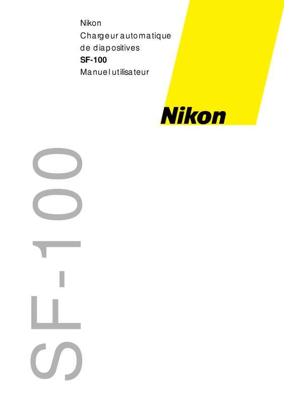 Guide utilisation NIKON CHARGEUR DE DIAPOSITIVES SF-100  de la marque NIKON