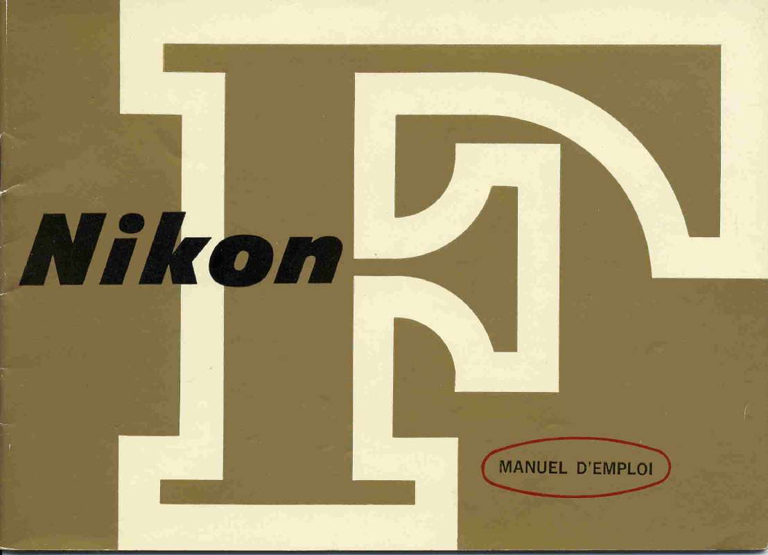 Guide utilisation  NIKON F  de la marque NIKON