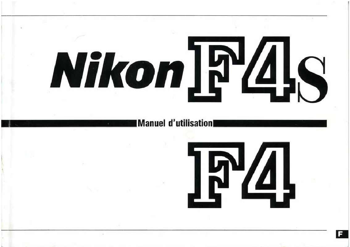 Guide utilisation  NIKON F4  de la marque NIKON