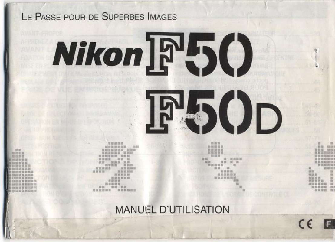 Guide utilisation  NIKON F50D  de la marque NIKON