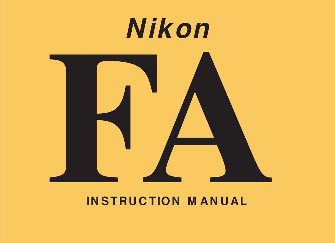 Guide utilisation  NIKON FA  de la marque NIKON