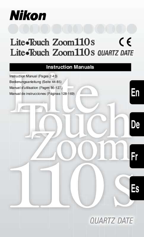 Guide utilisation NIKON LITE TOUCH ZOOM 110S-QD  de la marque NIKON