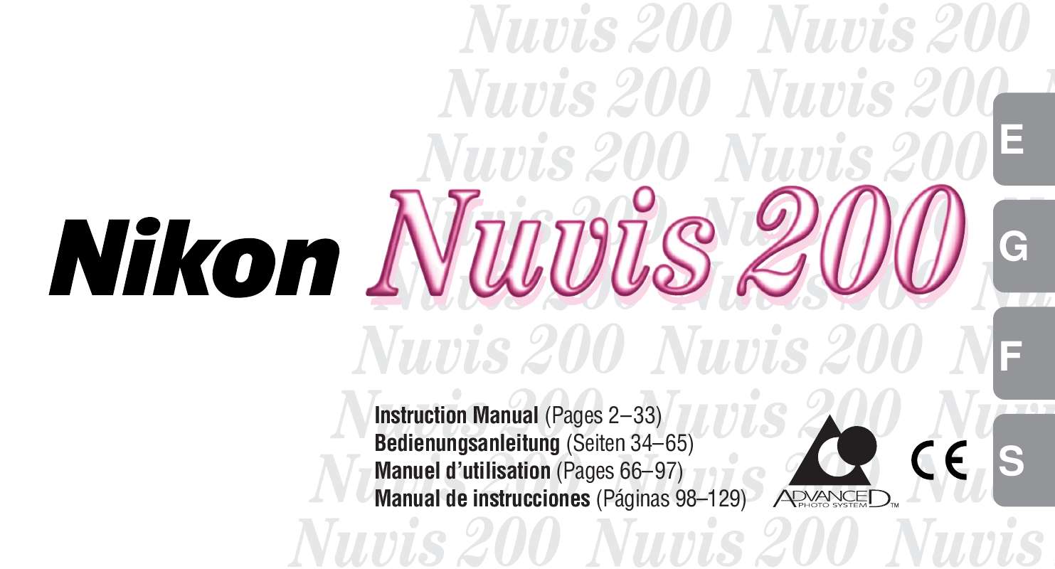 Guide utilisation NIKON NUVIS 200  de la marque NIKON