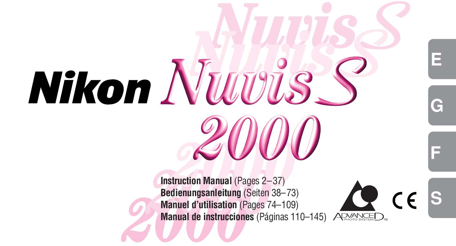 Guide utilisation NIKON NUVIS S 2000  de la marque NIKON