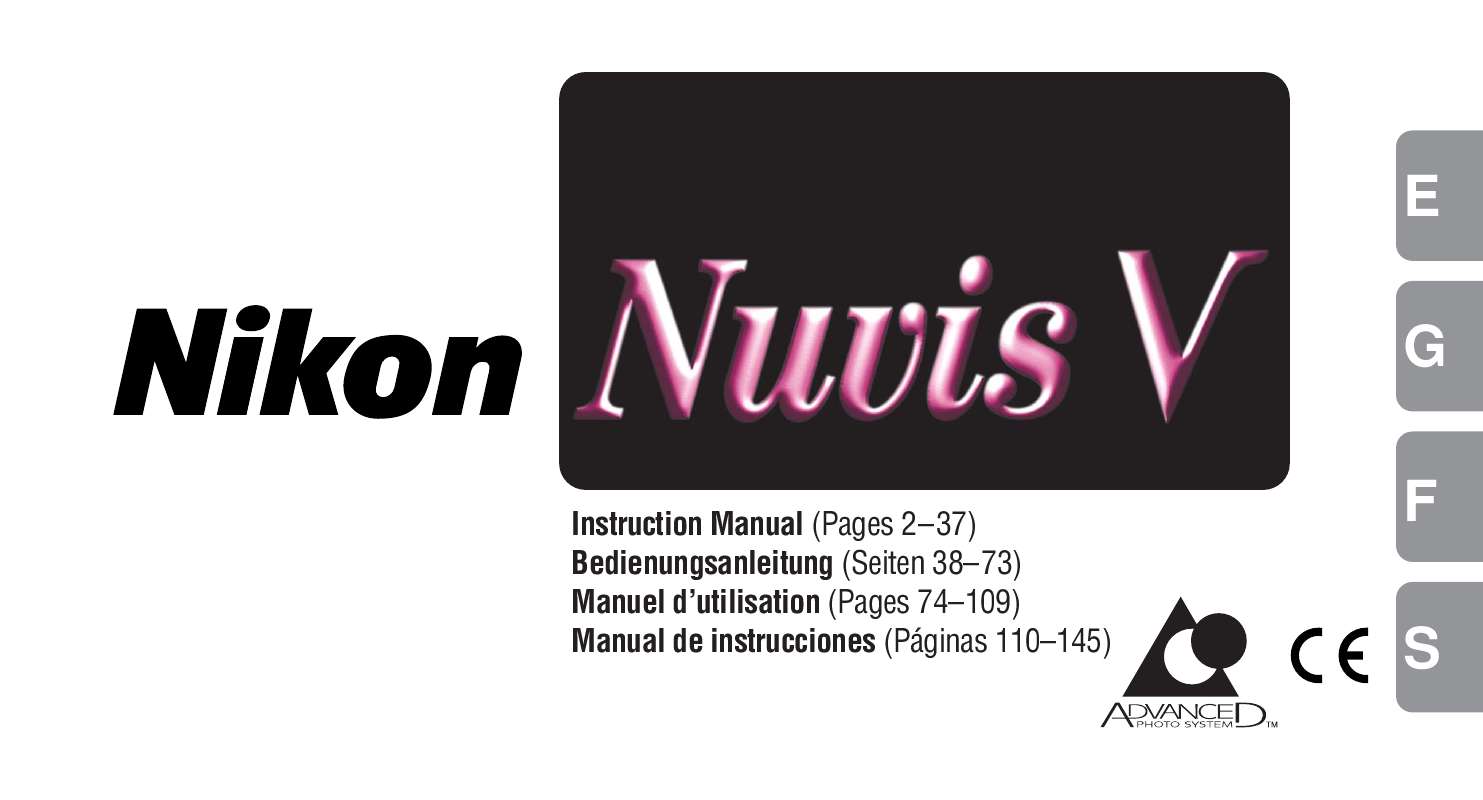 Guide utilisation NIKON NUVIS V  de la marque NIKON