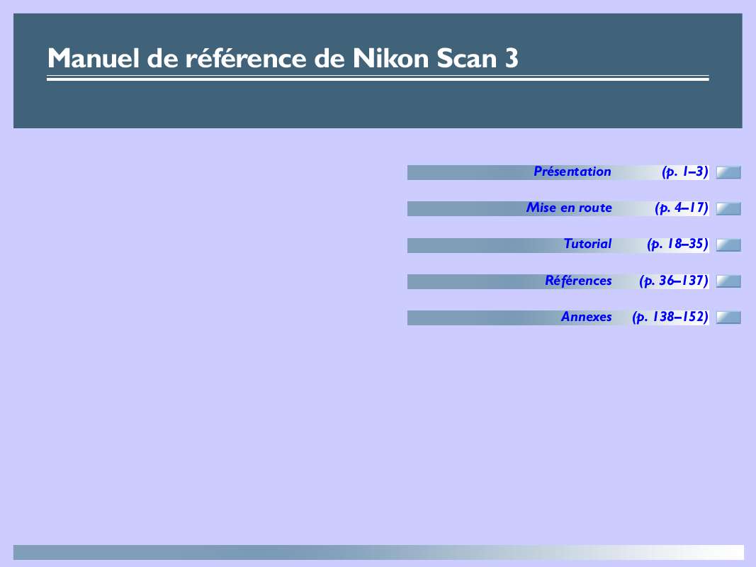 Guide utilisation NIKON SCAN  de la marque NIKON