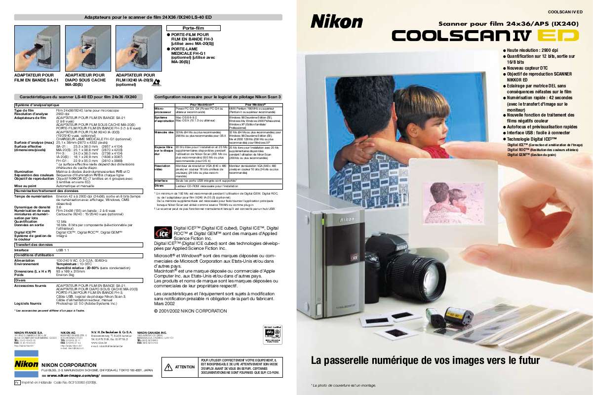 Guide utilisation NIKON COOLSCAN IV  de la marque NIKON