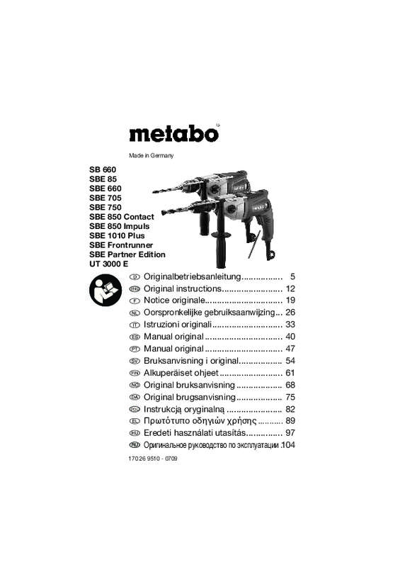 Guide utilisation METABO SBE 850  de la marque METABO