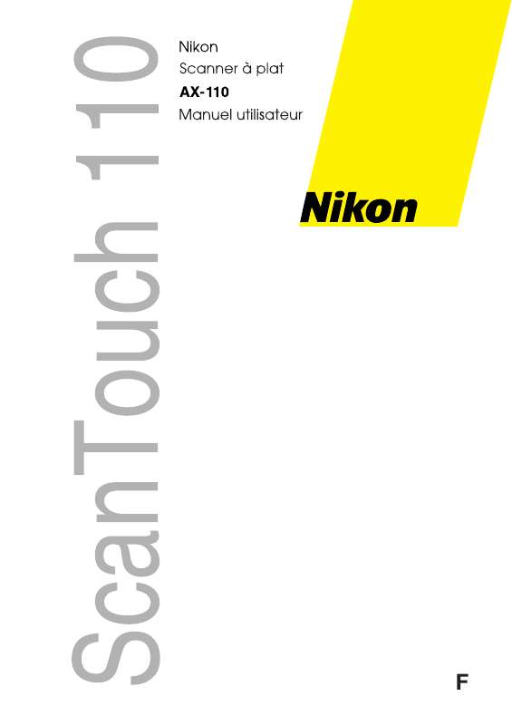 Guide utilisation NIKON SCANTOUCH 110  de la marque NIKON