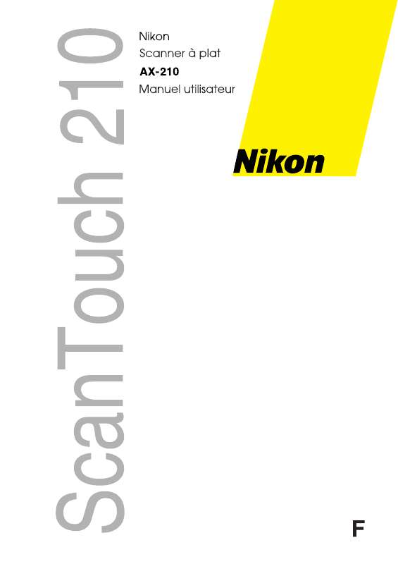 Guide utilisation NIKON SCANTOUCH 210  de la marque NIKON