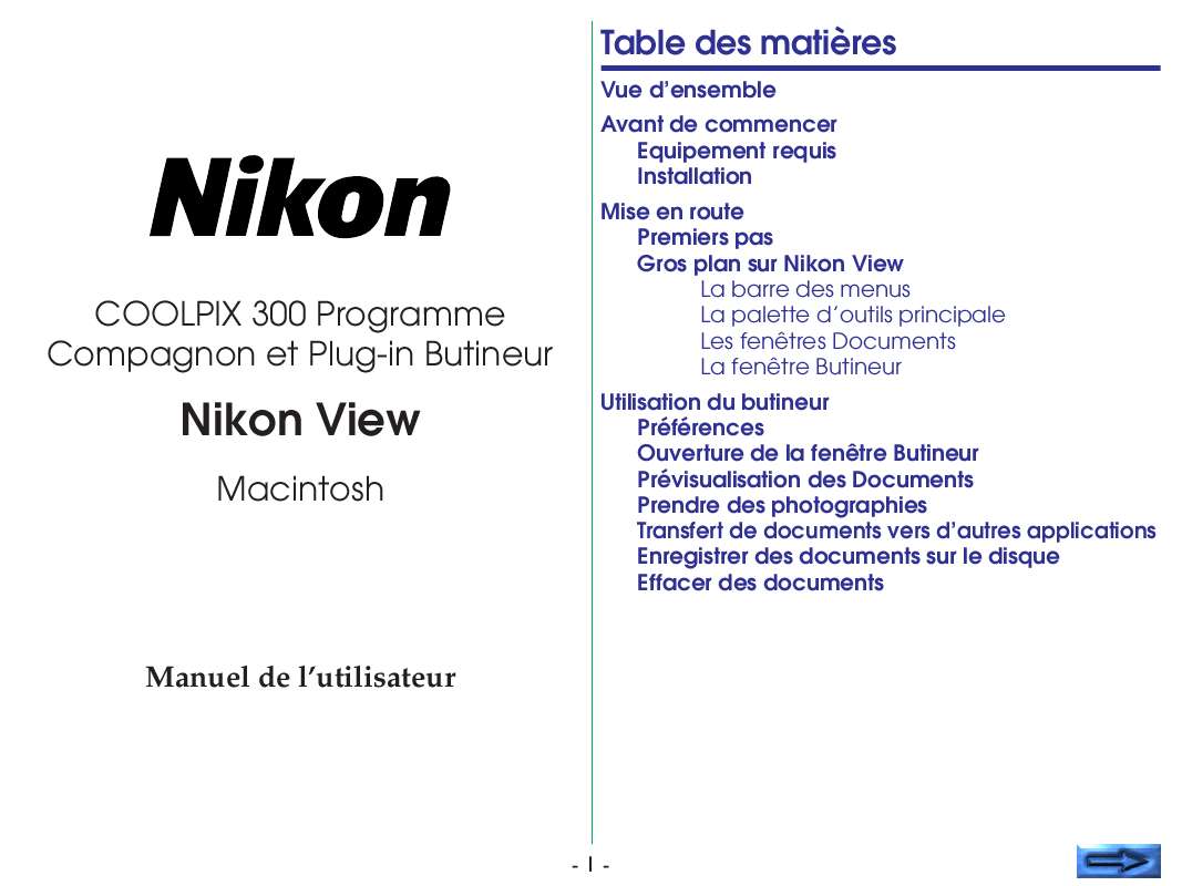 Guide utilisation NIKON VIEW 300  de la marque NIKON