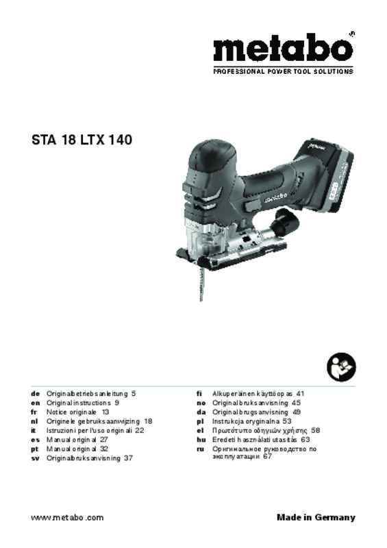 Guide utilisation METABO STA 18 LTX  de la marque METABO