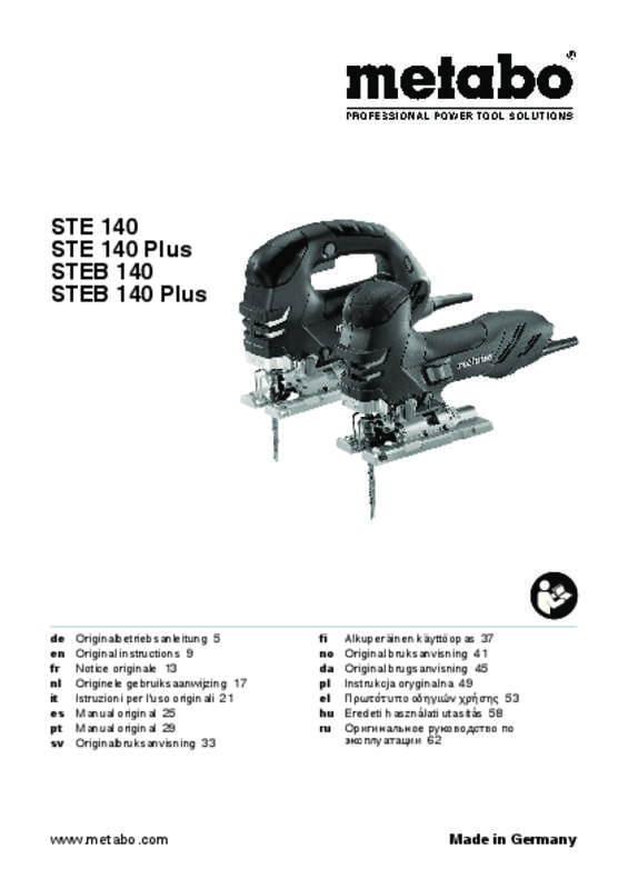 Guide utilisation METABO STE 140  de la marque METABO