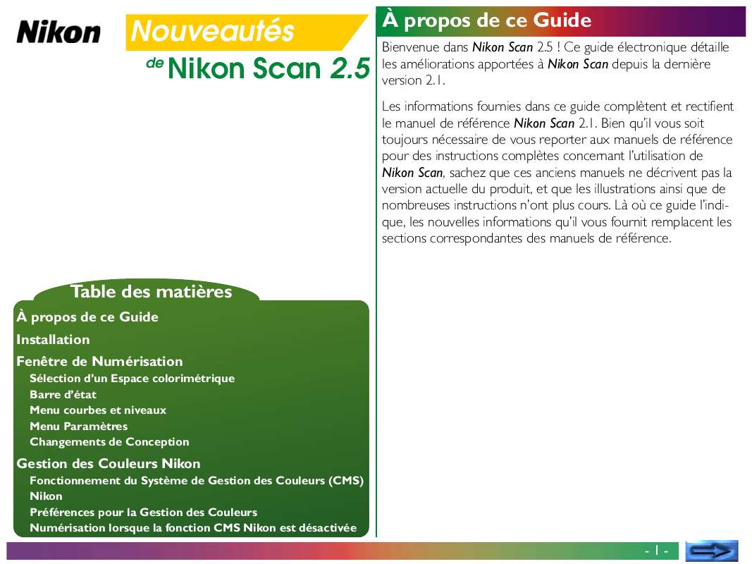 Guide utilisation NIKON SCAN 2.5  de la marque NIKON