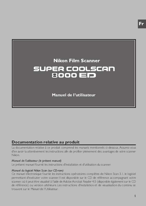 Guide utilisation NIKON SUPER COOLSCAN 8000 ED  de la marque NIKON