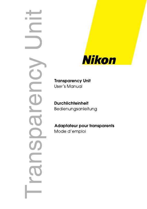 Guide utilisation  NIKON TRANSPARENCY UNIT  de la marque NIKON