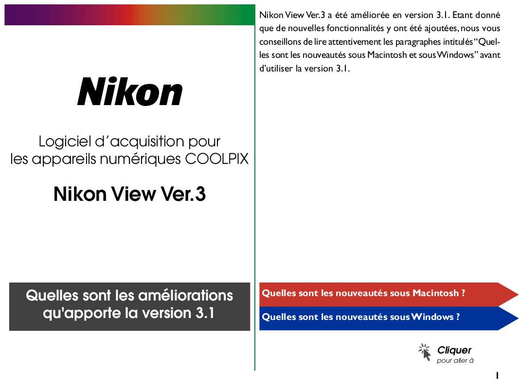 Guide utilisation NIKON VIEW 3.1  de la marque NIKON