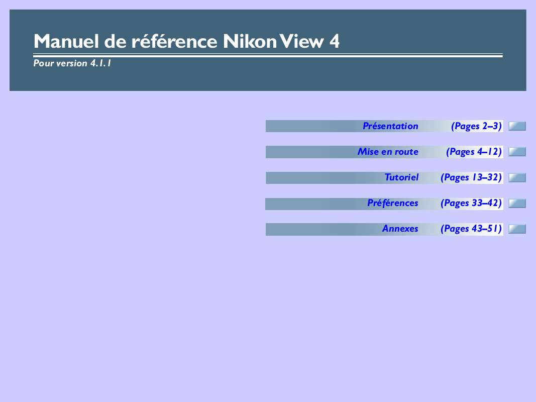 Guide utilisation NIKON VIEW 4.1.1  de la marque NIKON