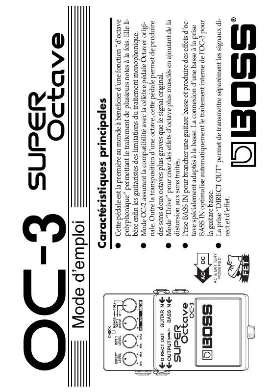 Guide utilisation BOSS OC-3  de la marque BOSS