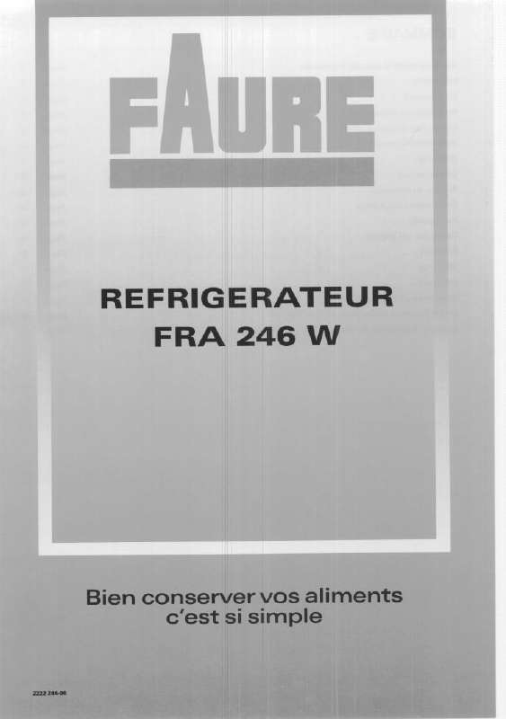 Guide utilisation FAURE FRA246W de la marque FAURE