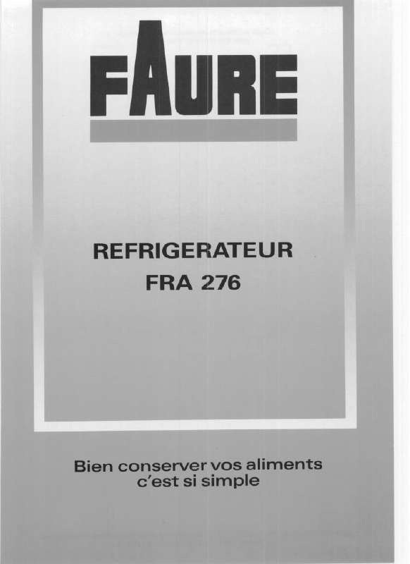 Guide utilisation FAURE FRA276W de la marque FAURE