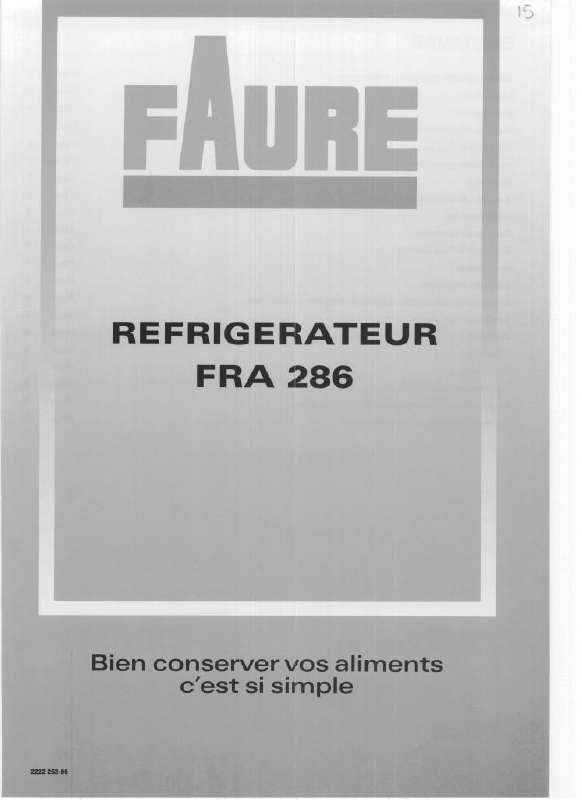 Guide utilisation FAURE FRA286W de la marque FAURE