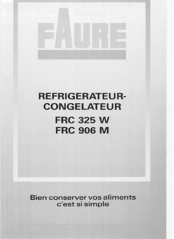 Guide utilisation FAURE FRC325W-1  de la marque FAURE