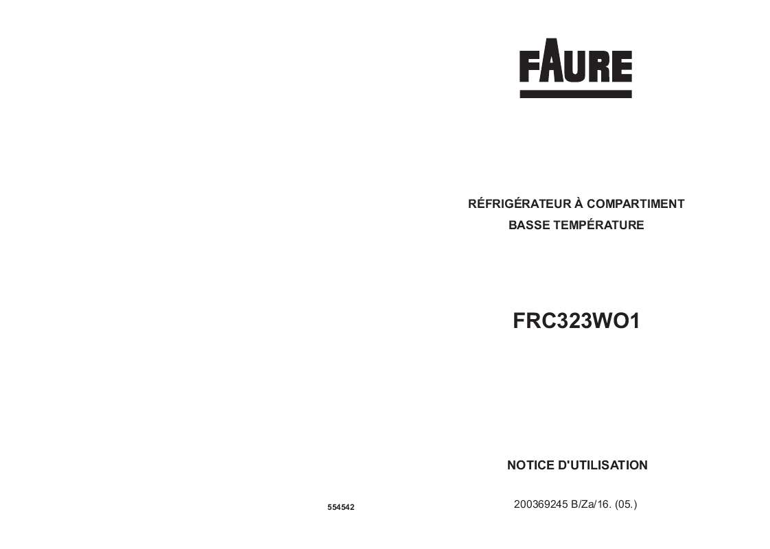 Guide utilisation FAURE FRC323WO1  de la marque FAURE