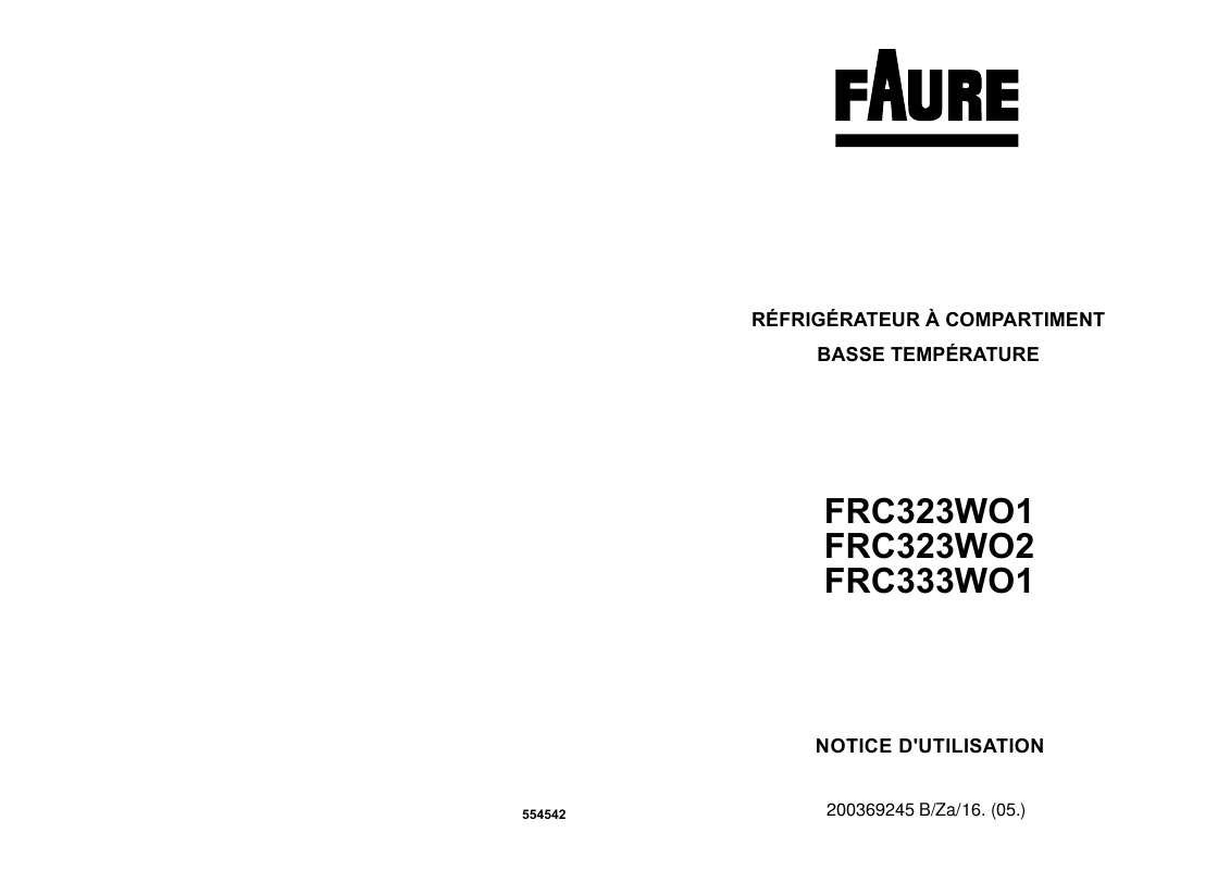 Guide utilisation FAURE FRC323WO2  de la marque FAURE