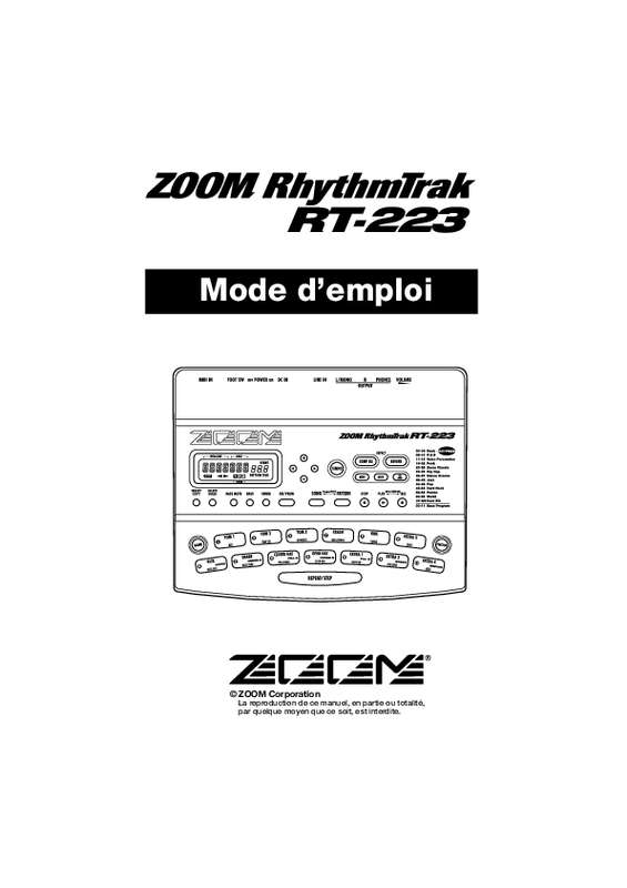 Guide utilisation  ZOOM RT223  de la marque ZOOM
