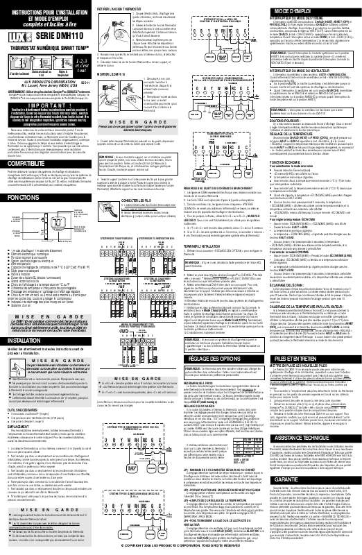 Guide utilisation  AEG-ELECTROLUX LUX DMH110  de la marque AEG-ELECTROLUX