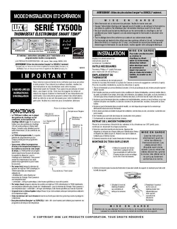 Guide utilisation  AEG-ELECTROLUX LUX TX500B  de la marque AEG-ELECTROLUX