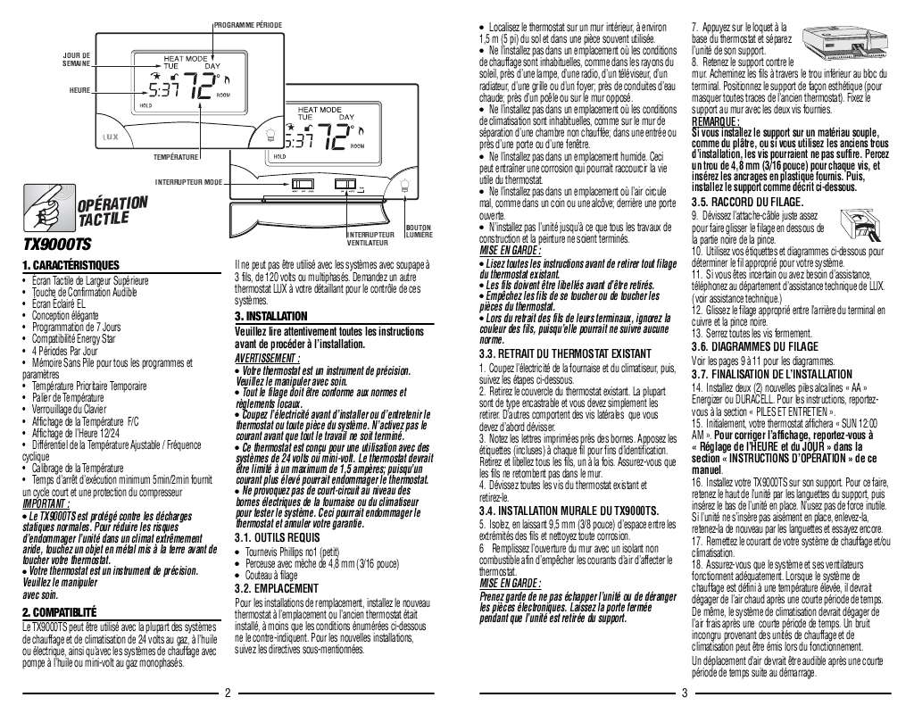 Guide utilisation  AEG-ELECTROLUX LUX TX9000TS  de la marque AEG-ELECTROLUX