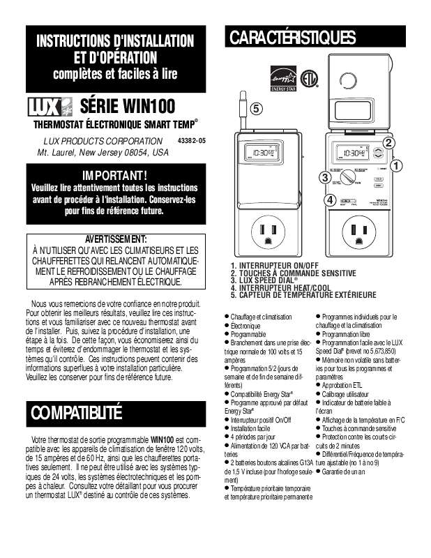 Guide utilisation  AEG-ELECTROLUX LUX WIN100  de la marque AEG-ELECTROLUX