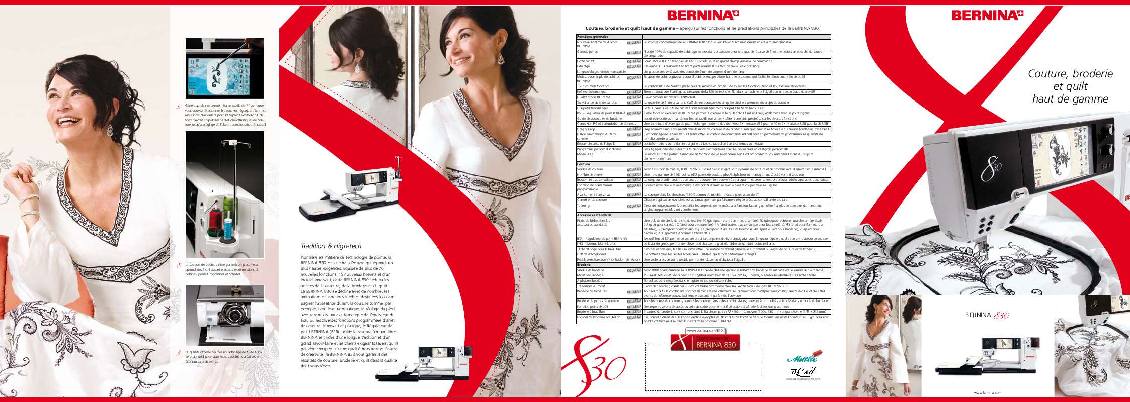 Guide utilisation BERNINA 830  de la marque BERNINA